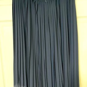 JCrew Navy pleated midi skirt